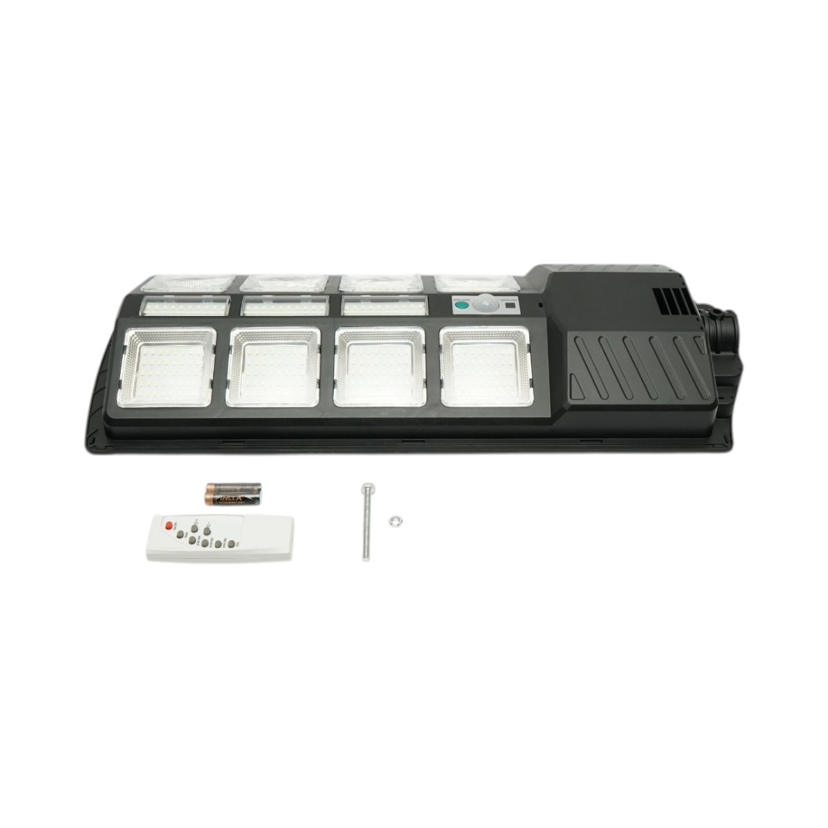 Lampa solara LED iluminat stradal 200W cu panou solar 12W, baterie LiFePO4 8000mAh, senzor miscare, telecomanda, prindere stalp IP67 Breckner Germany - imagine 5