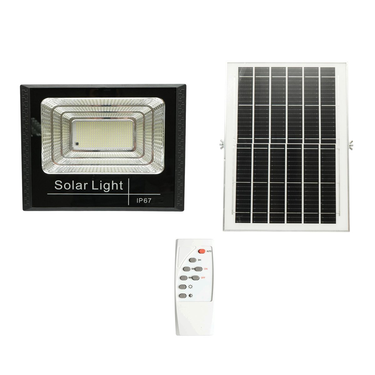 Proiector LED 200W, 6500K cu panou solar 12W, baterie LiFePO4 8000mAh si telecomanda IP67 Breckner Germany