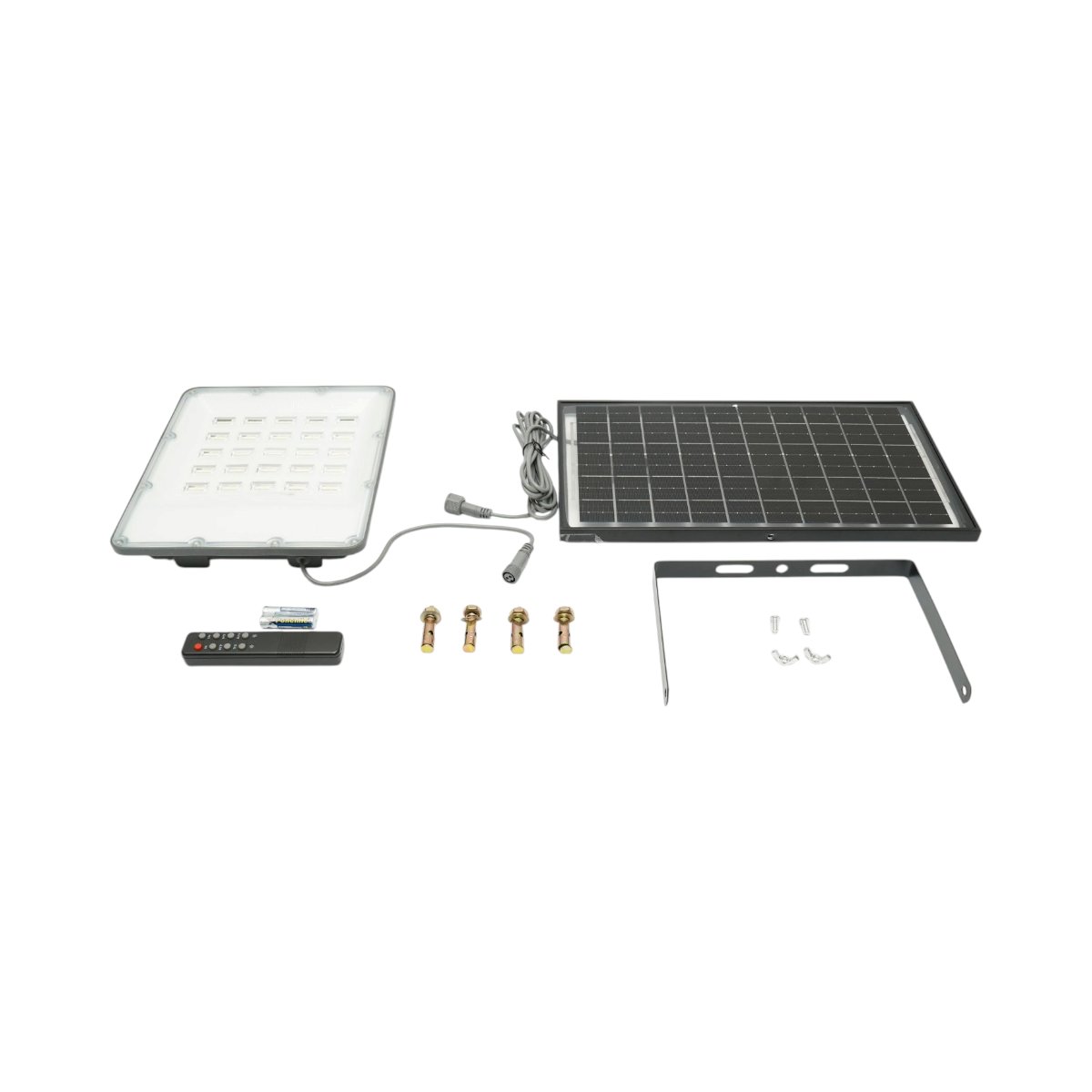 Proiector LED 200W, 6500K cu panou solar bifacial 20W, baterie LiFePO4 10000mAh si telecomanda IP66 Breckner Germany - imagine 2