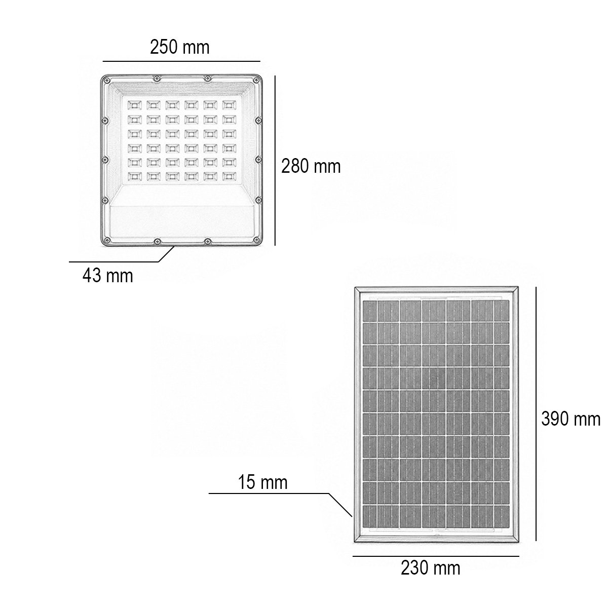 Proiector LED 300W, 6500K cu panou solar bifacial 30W, baterie LiFePO4 15000mAh si telecomanda IP66 Breckner Germany - imagine 4