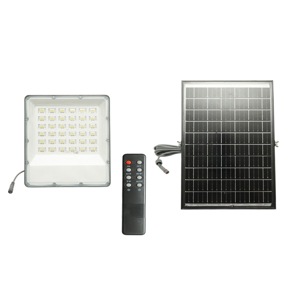 Proiector LED 300W, 6500K cu panou solar bifacial 30W, baterie LiFePO4 15000mAh si telecomanda IP66 Breckner Germany