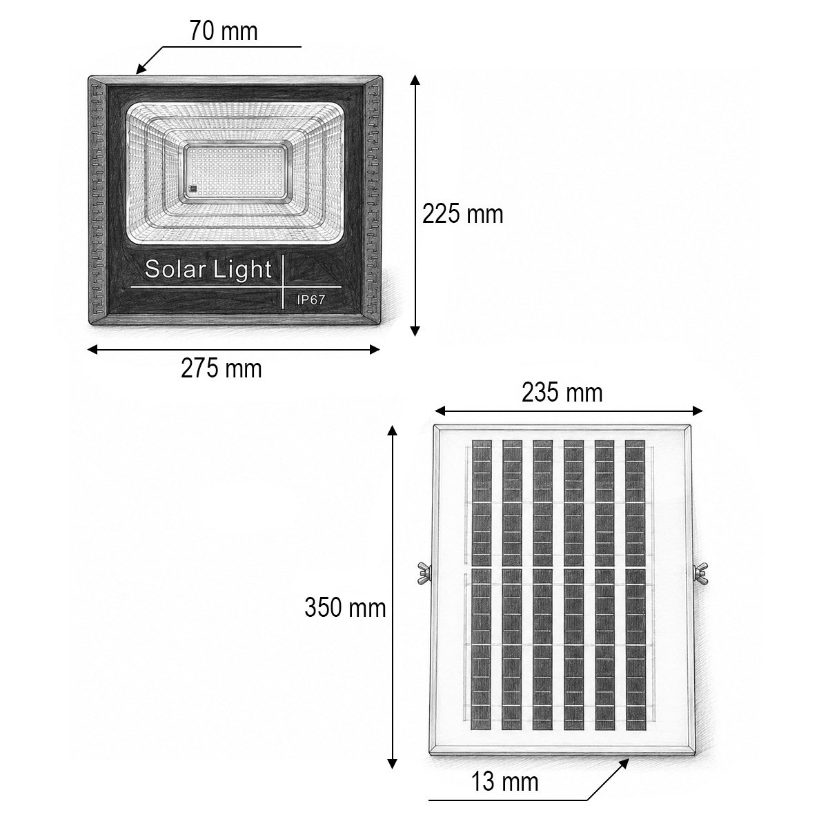 Proiector LED 100W, 6500K cu panou solar 8W, baterie LiFePO4 6000mAh si telecomanda IP67 Breckner Germany - imagine 4