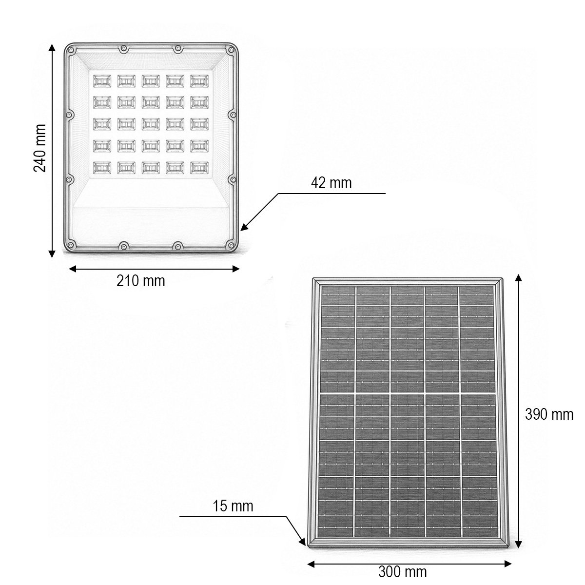 Proiector LED 400W, 6500K cu panou solar bifacial 40W, baterie LiFePO4 20000mAh si telecomanda IP66 Breckner Germany - imagine 4