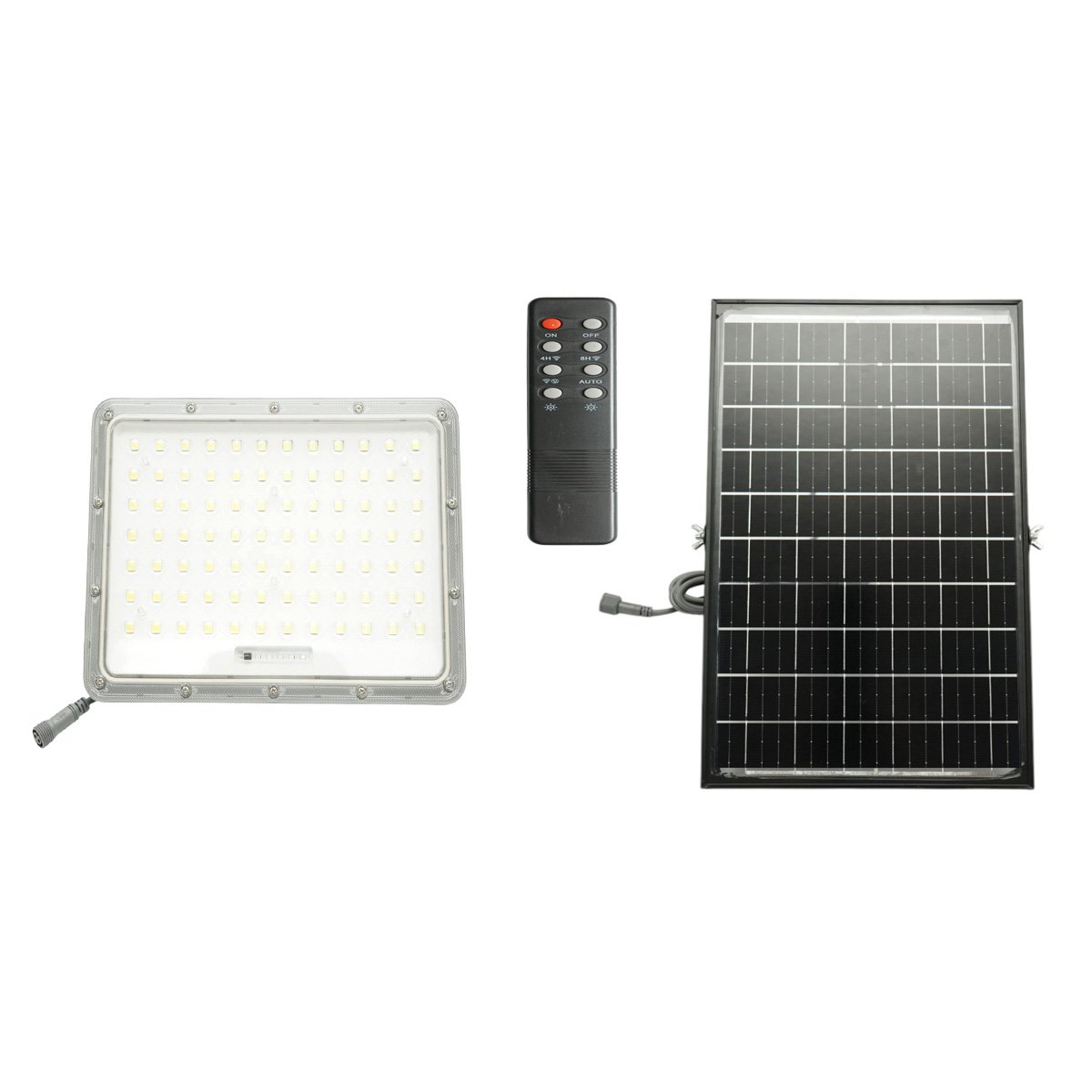 Proiector LED 300W, 6500K cu panou solar bifacial 30W, baterie LiFePO4 15000mAh si telecomanda IP66 Breckner Germany