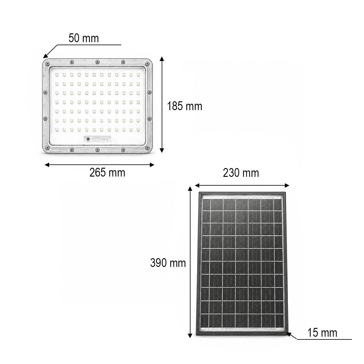 Proiector LED 300W, 6500K cu panou solar bifacial 30W, baterie LiFePO4 15000mAh si telecomanda IP66 Breckner Germany - imagine 4
