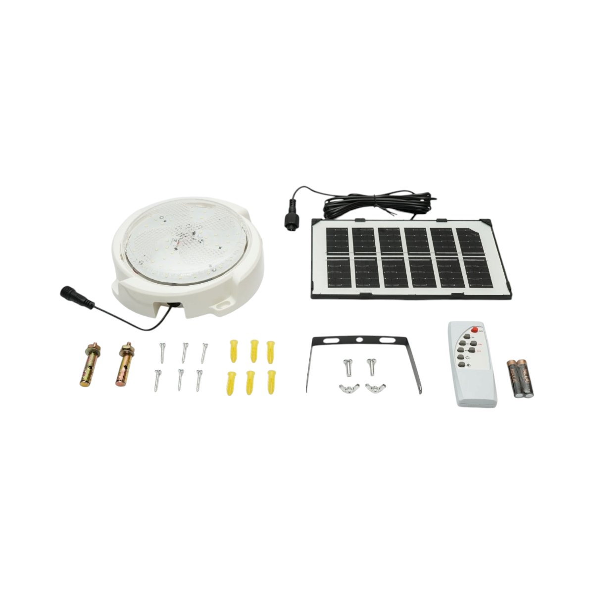 Plafoniera solara LED 50W, 6500K cu panou solar 3W, baterie LiFePO4 1800mAh, senzor miscare si telecomanda IP65 Breckner Germany - imagine 3