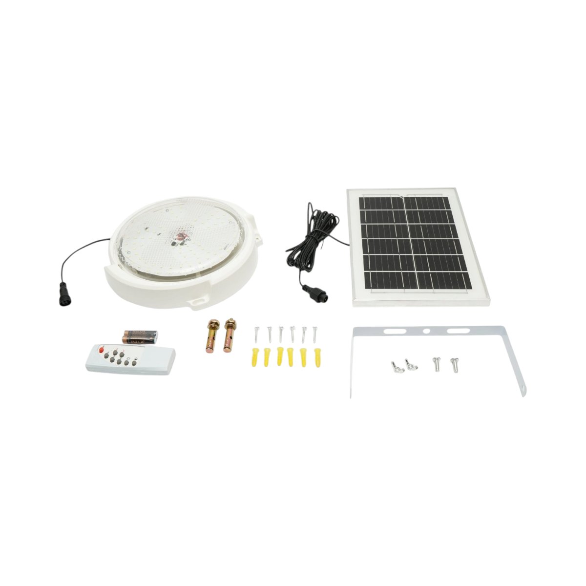 Plafoniera solara LED 150W, 6500K cu panou solar 6W, baterie LiFePO4 3600mAh, senzor miscare si telecomanda IP65 Breckner Germany - imagine 3