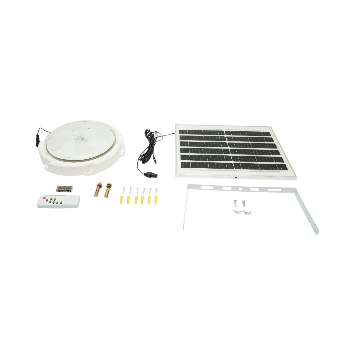 Plafoniera solara LED 200W, 6500K cu panou solar 12W, baterie LiFePO4 5400mAh, senzor miscare si telecomanda IP65 Breckner Germany - imagine 3