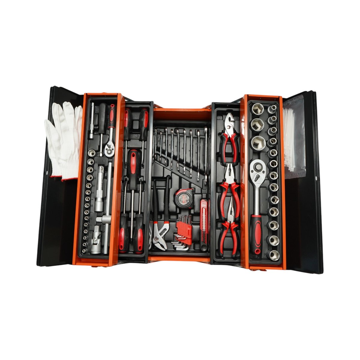 Trusa scule profesionala metalica rabatabila 5 nivele 168 piese Cr-V Breckner Germany - imagine 3