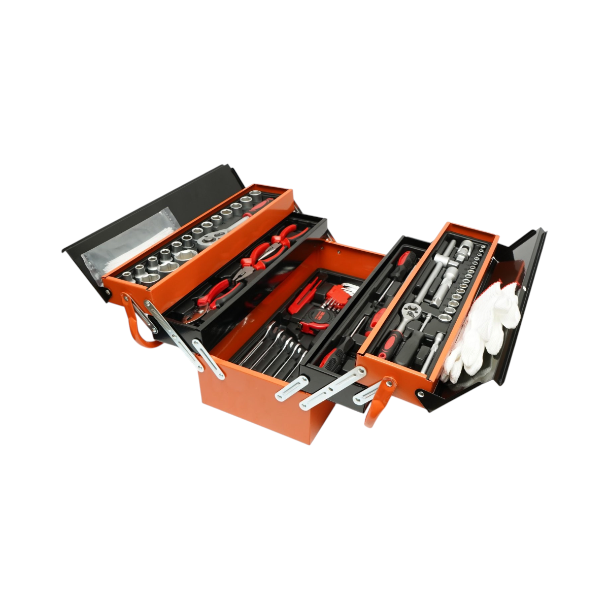 Trusa scule profesionala metalica rabatabila 5 nivele 168 piese Cr-V Breckner Germany - imagine 5