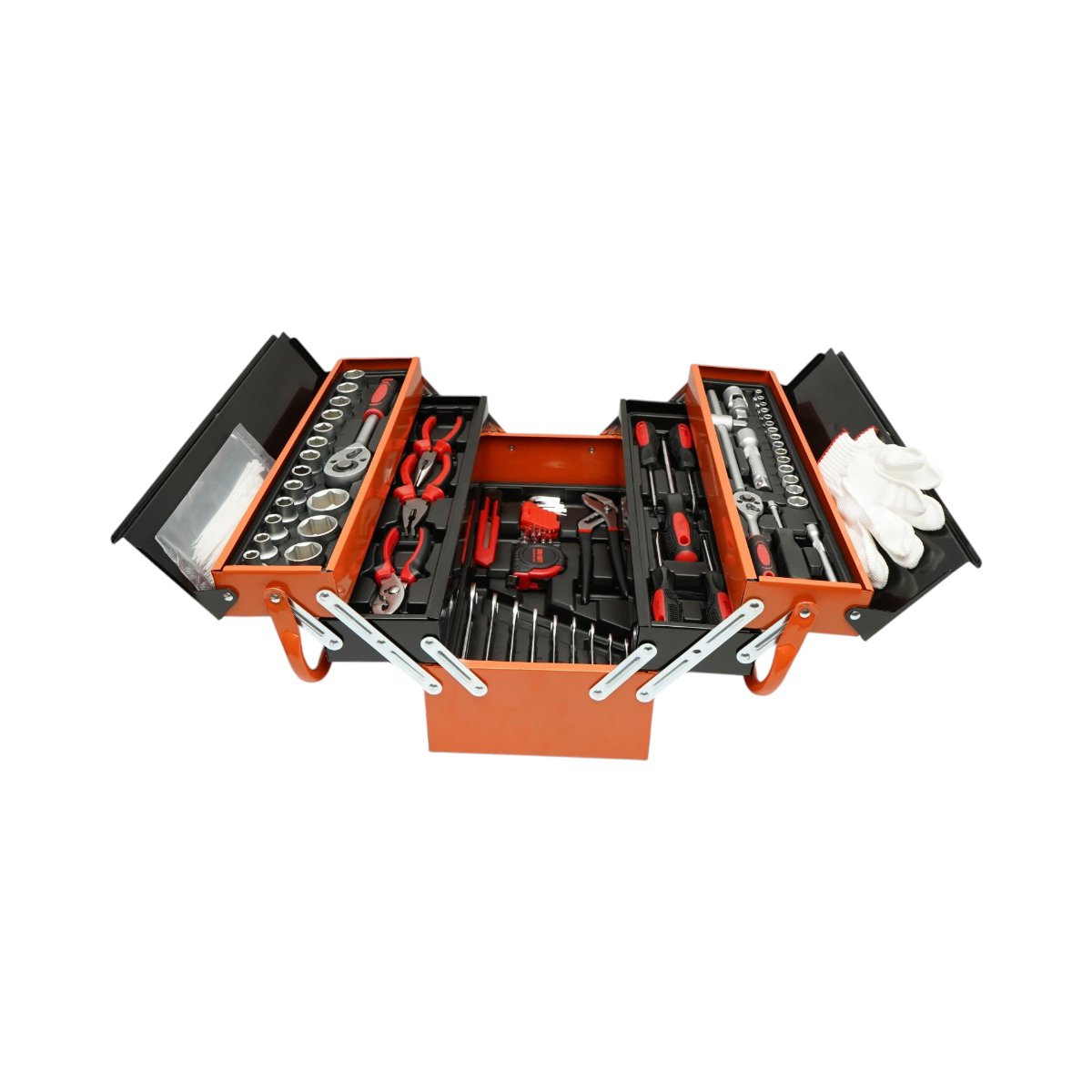Trusa scule profesionala metalica rabatabila 5 nivele 168 piese Cr-V Breckner Germany - imagine 2