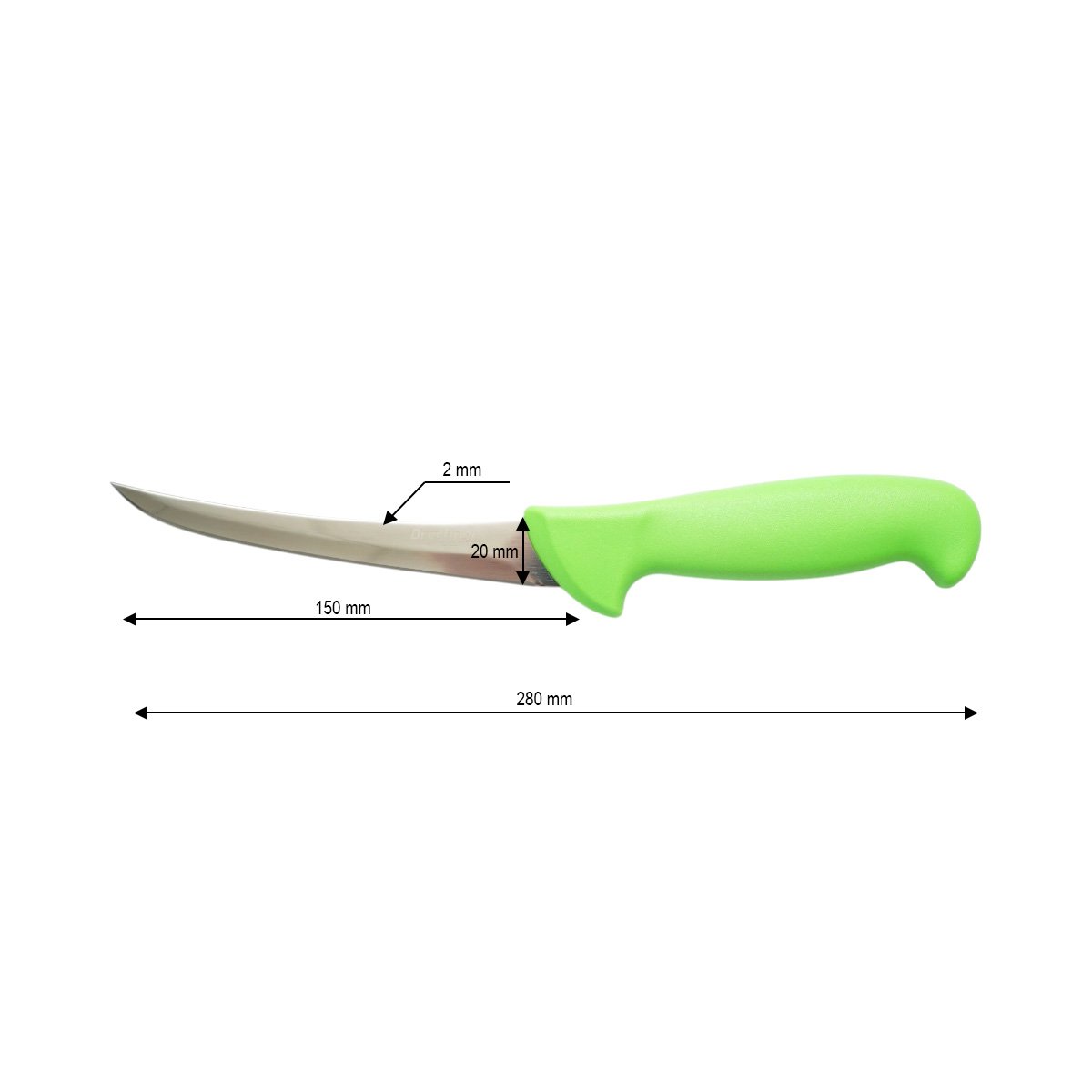 Cutit dezosat curbat profesional 15cm, lama otel 5Cr15MoV, maner Nylon verde Breckner Germany - imagine 4