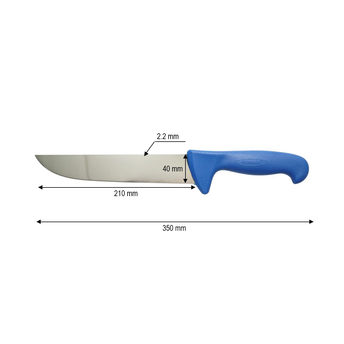 Cutit macelarie profesional 21cm, lama otel 5Cr15MoV, maner Nylon albastru Breckner Germany - imagine 4