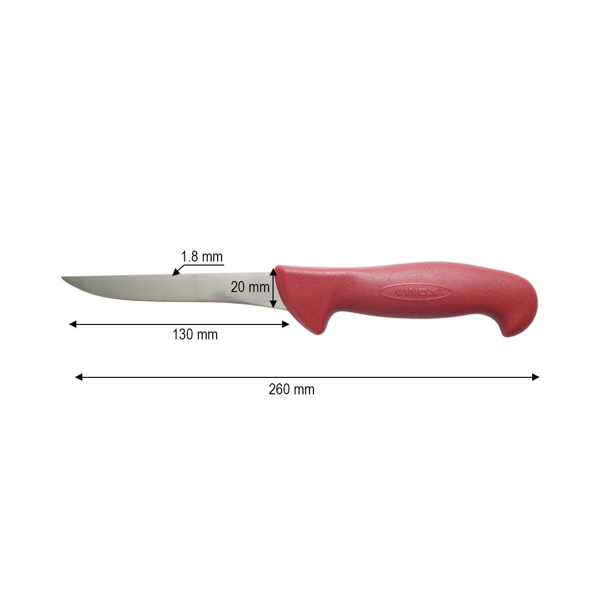 Cutit dezosat ingust profesional 13cm, lama otel 5Cr15MoV, maner Nylon rosu Breckner Germany - imagine 4