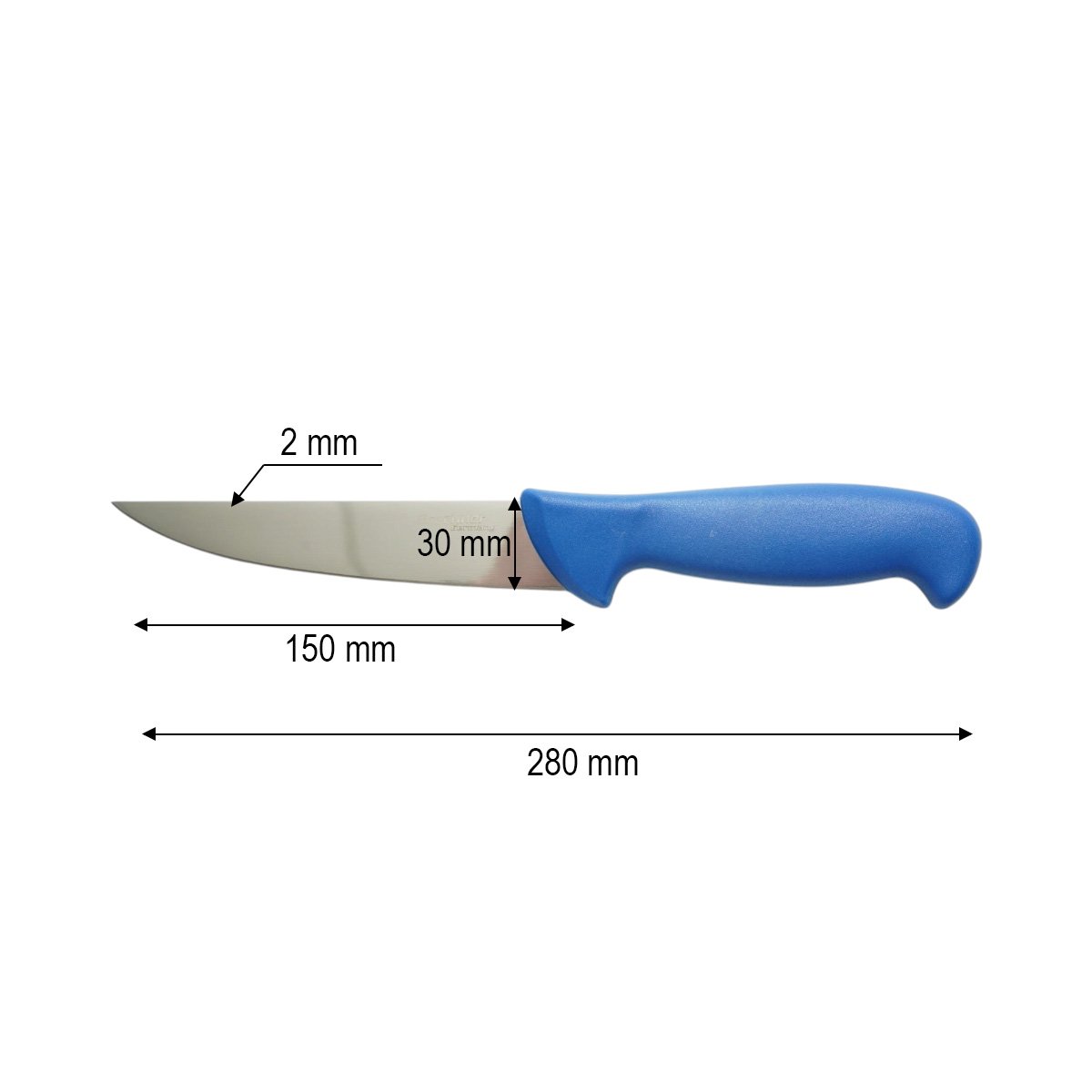 Cutit de transat si injunghiat profesional 15cm, lama otel 5Cr15MoV, maner Nylon albastru Breckner Germany - imagine 4