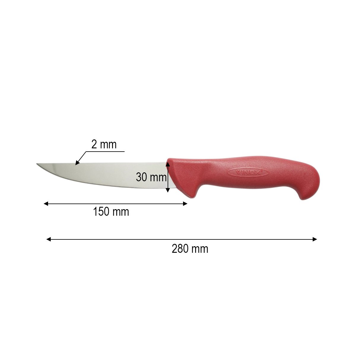 Cutit de transat si injunghiat profesional 15cm, lama otel 5Cr15MoV, maner Nylon rosu Breckner Germany - imagine 4