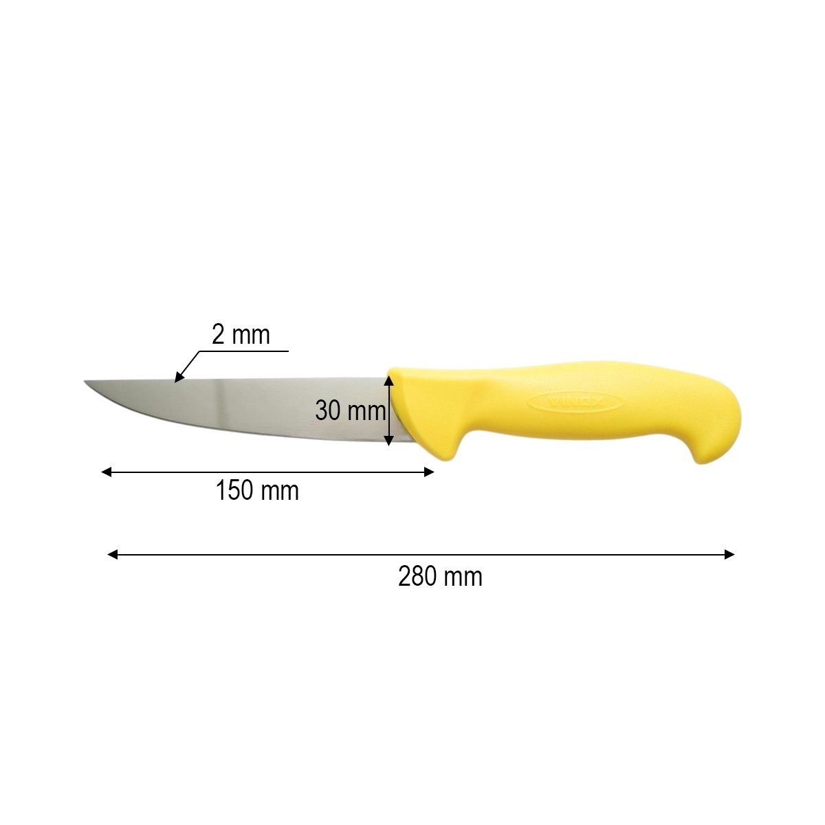 Cutit de transat si injunghiat profesional 15cm, lama otel 5Cr15MoV, maner Nylon galben Breckner Germany - imagine 4