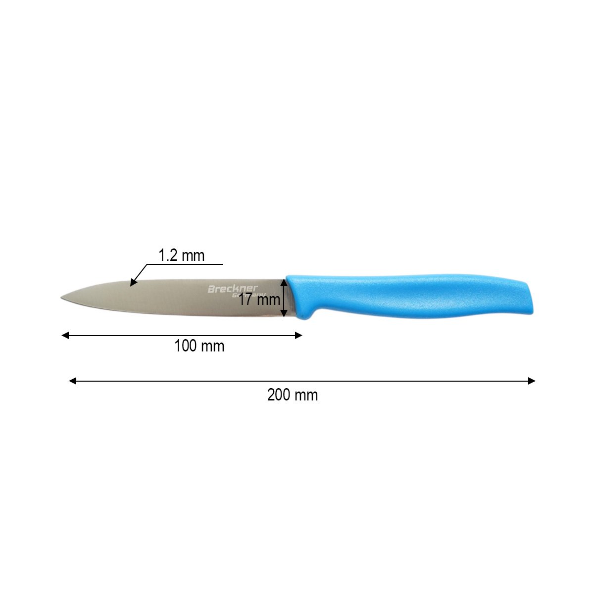 Cutit decojit 10cm, lama otel 5Cr15MoV, maner PP albastru Breckner Germany - imagine 4