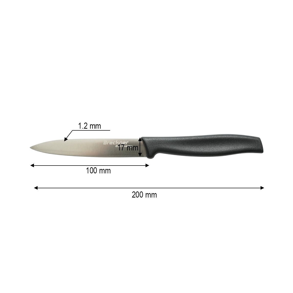 Cutit decojit 10cm, lama otel 5Cr15MoV, maner PP negru Breckner Germany - imagine 4