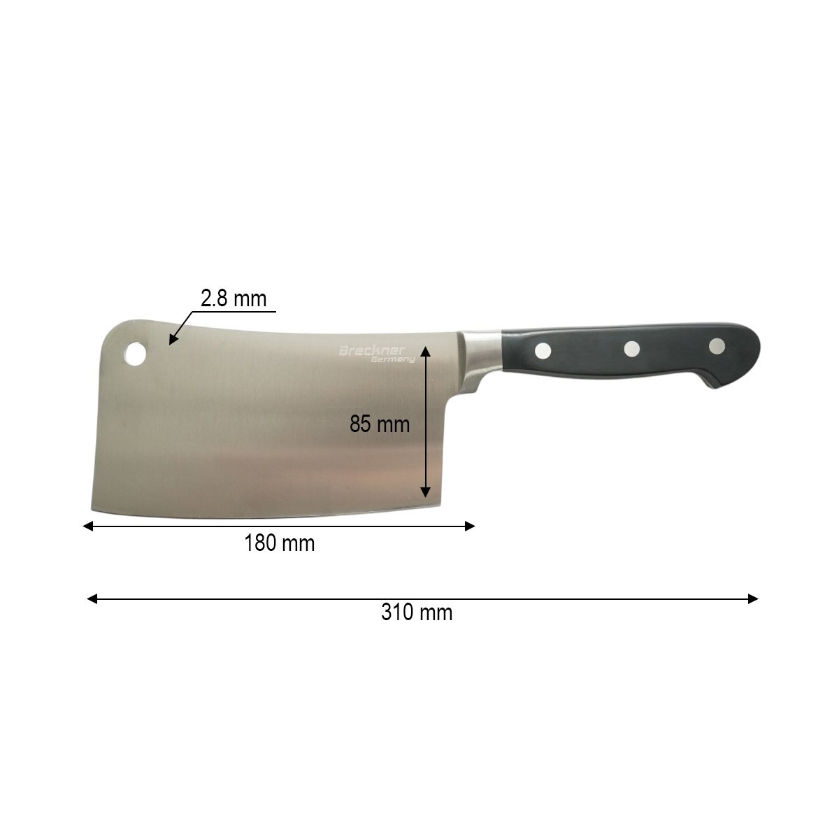 Satar profesional 18cm, lama otel 5Cr15MoV, maner ABS negru Breckner Germany - imagine 4