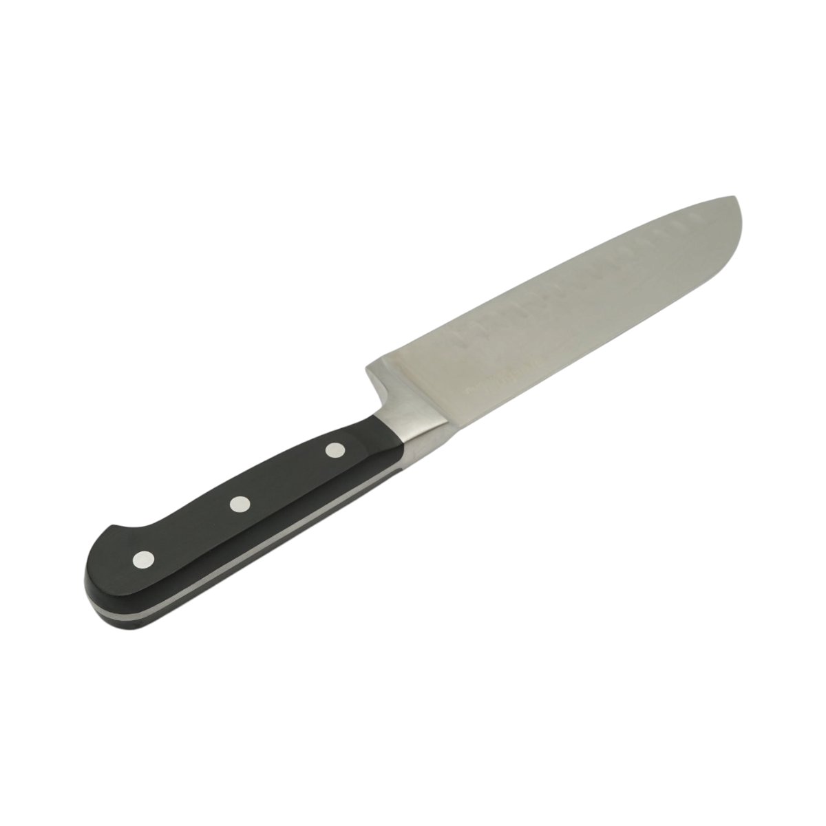 Cutit Santoku profesional 18cm, lama alveolata otel 5Cr15MoV, maner ABS negru Breckner Germany - imagine 5