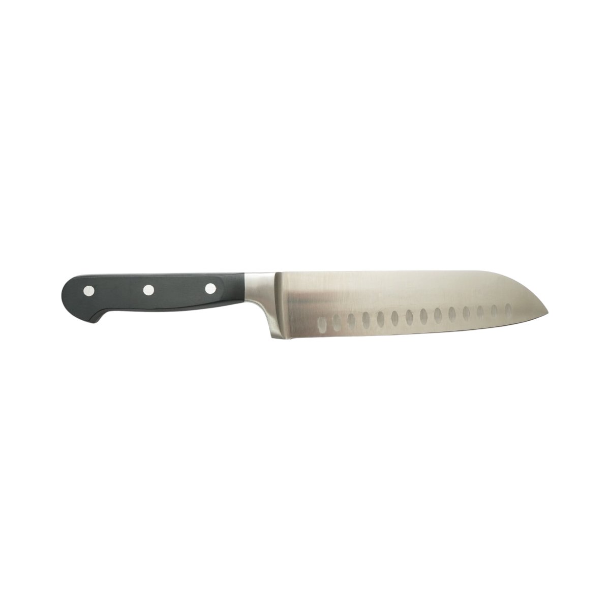 Cutit Santoku profesional 18cm, lama alveolata otel 5Cr15MoV, maner ABS negru Breckner Germany - imagine 3
