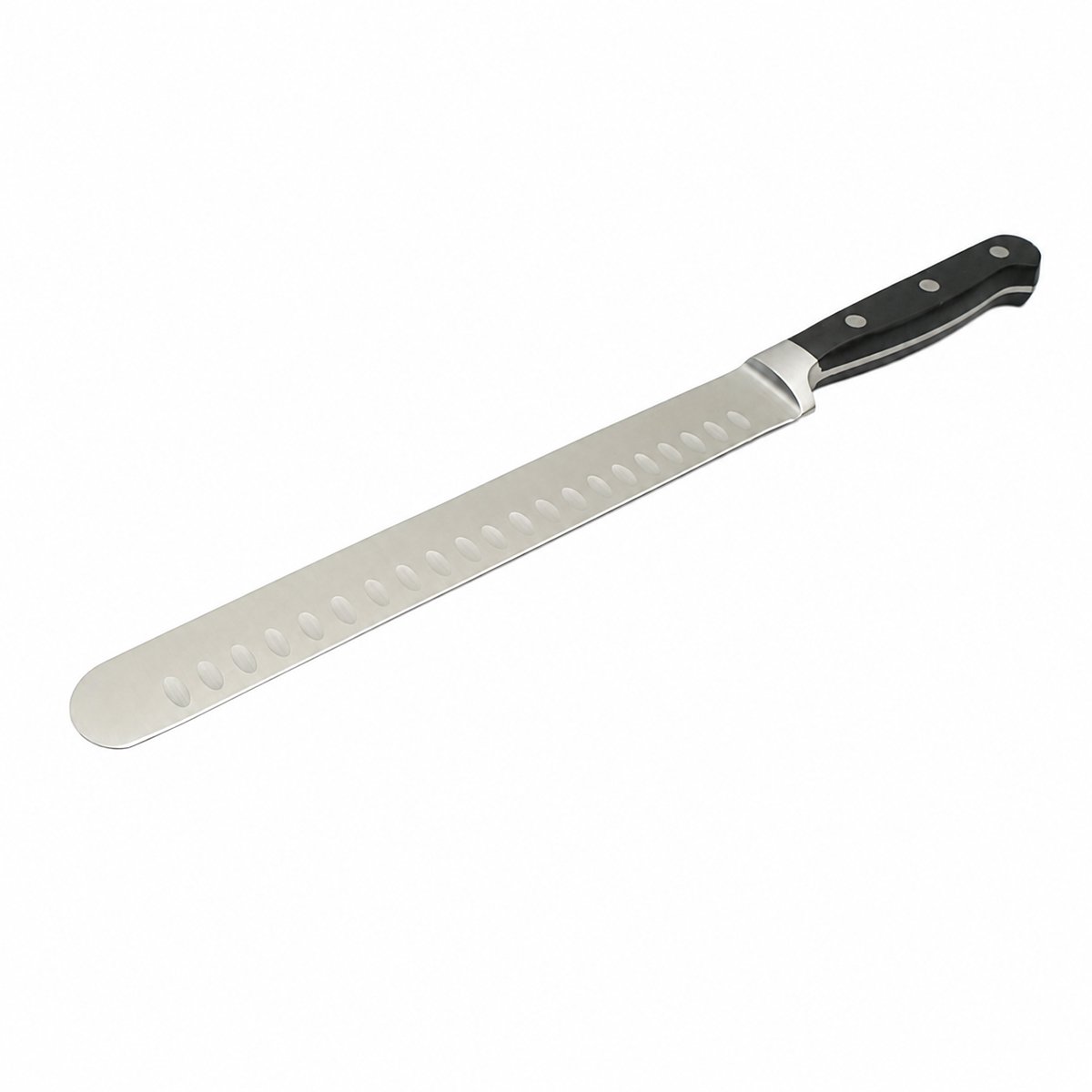 Cutit feliat profesional 25cm, lama alveolata otel 5Cr15MoV, maner ABS negru Breckner Germany - imagine 2