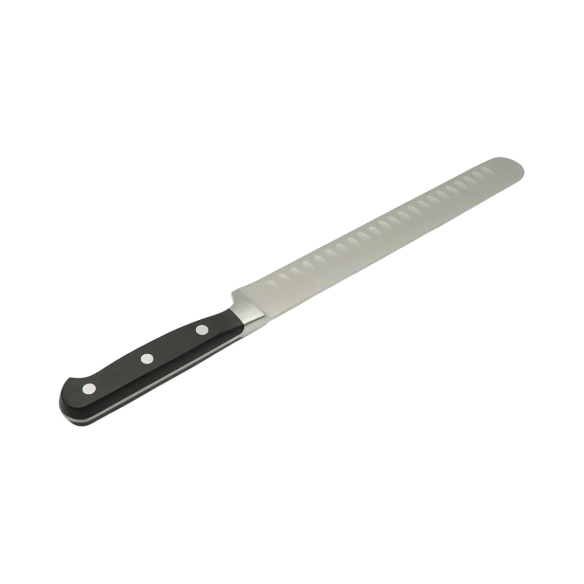 Cutit feliat profesional 25cm, lama alveolata otel 5Cr15MoV, maner ABS negru Breckner Germany - imagine 5