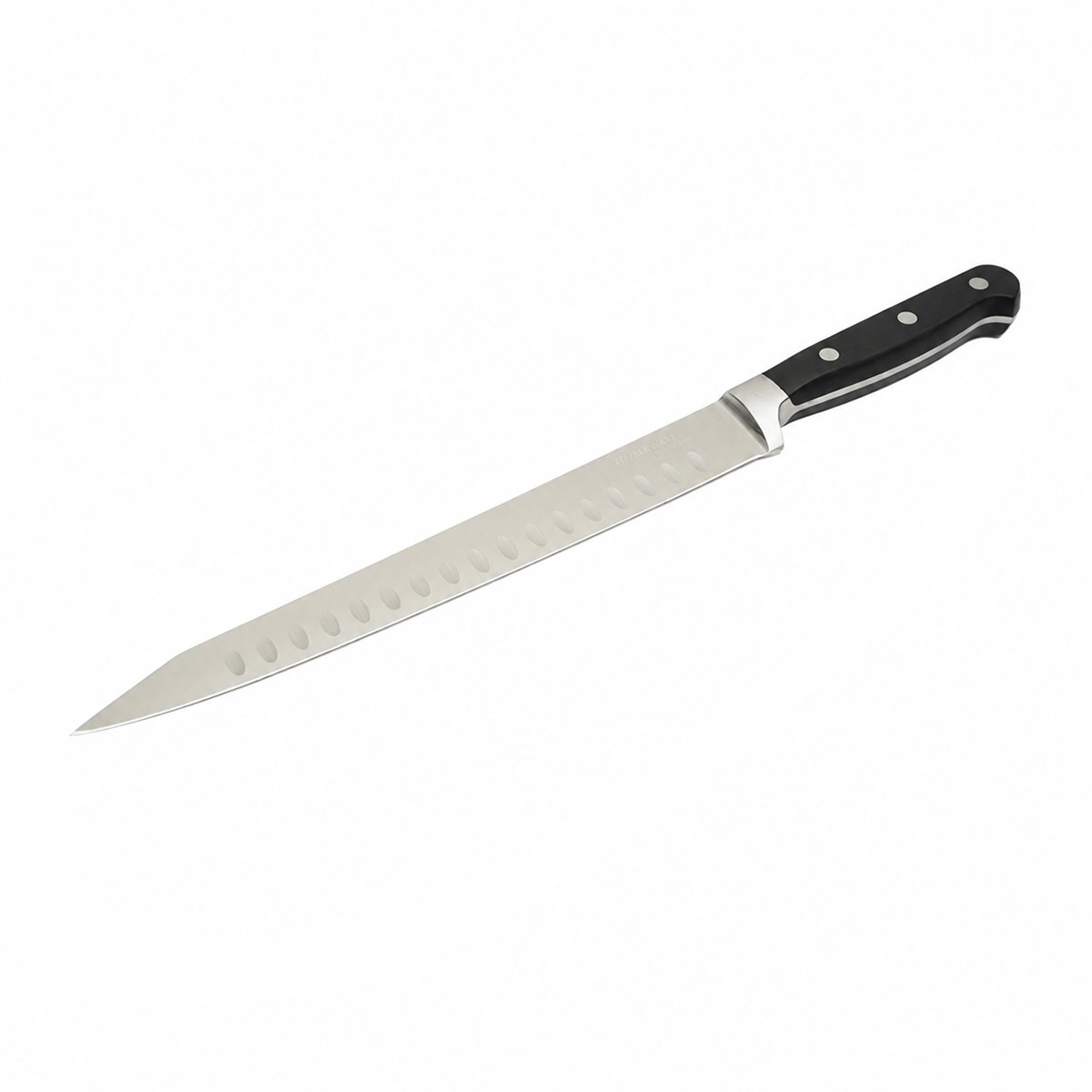 Cutit feliat profesional 25cm, lama alveolata otel 5Cr15MoV, maner ABS negru Breckner Germany - imagine 2