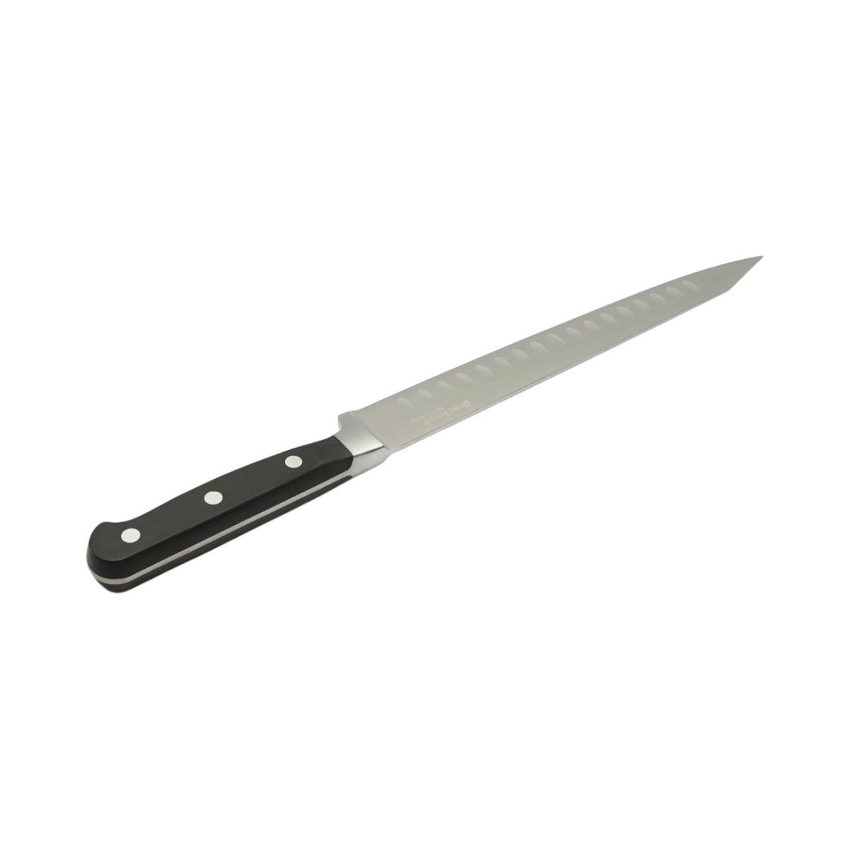 Cutit feliat profesional 25cm, lama alveolata otel 5Cr15MoV, maner ABS negru Breckner Germany - imagine 5