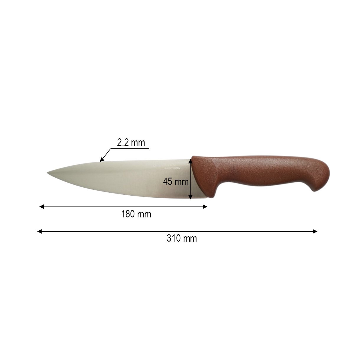 Cutitul bucatarului profesional 18cm, lama otel 5Cr15MoV, maner PP maro Breckner Germany - imagine 4