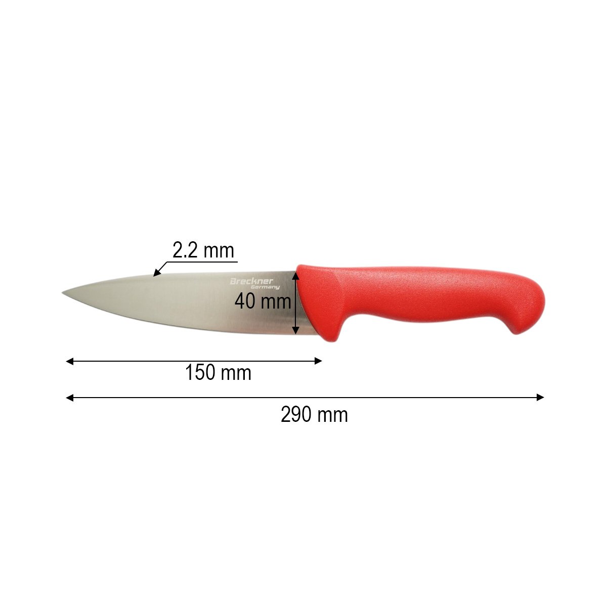 Cutitul bucatarului profesional 15cm, lama otel 5Cr15MoV, maner PP rosu Breckner Germany - imagine 4