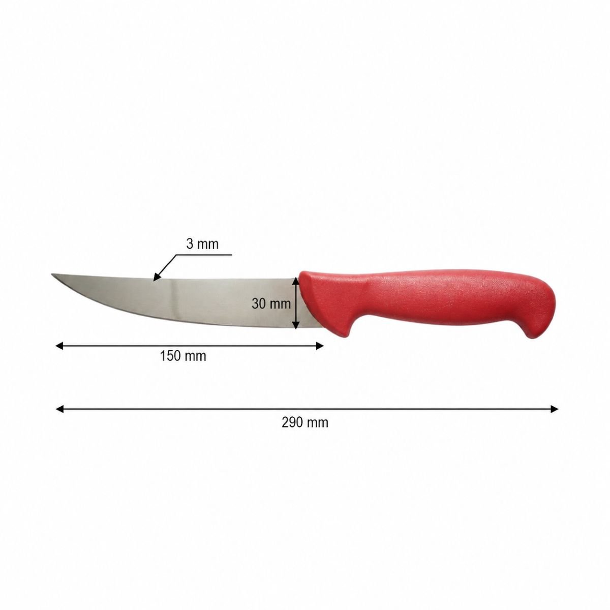 Cutit de transat si injunghiat profesional 15cm, lama otel 5Cr15MoV, maner Nylon rosu Breckner Germany - imagine 4