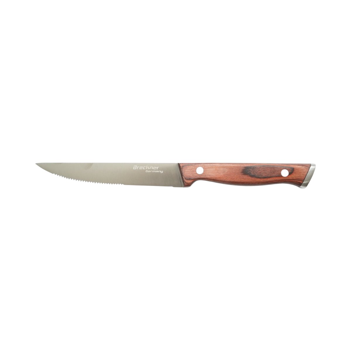 Set 6 cutite steak 12.5cm, lama zimtata otel 3Cr13, maner lemn Pakka Breckner Germany - imagine 5