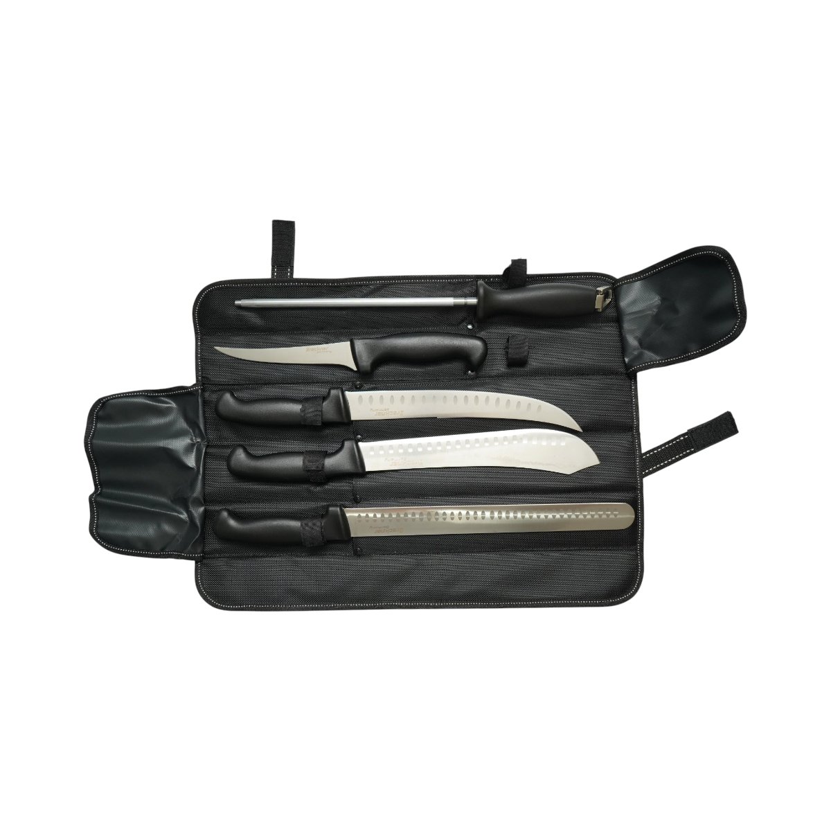 Set cutite macelarie profesionale 5 piese cu geanta, lama otel 5Cr15MoV, maner PP negru Breckner Germany - imagine 2