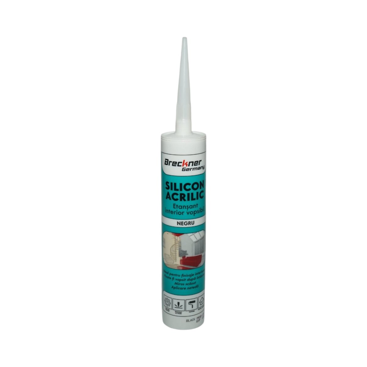 Silicon etansant acrilic negru interior vopsibil 300ml Breckner Germany