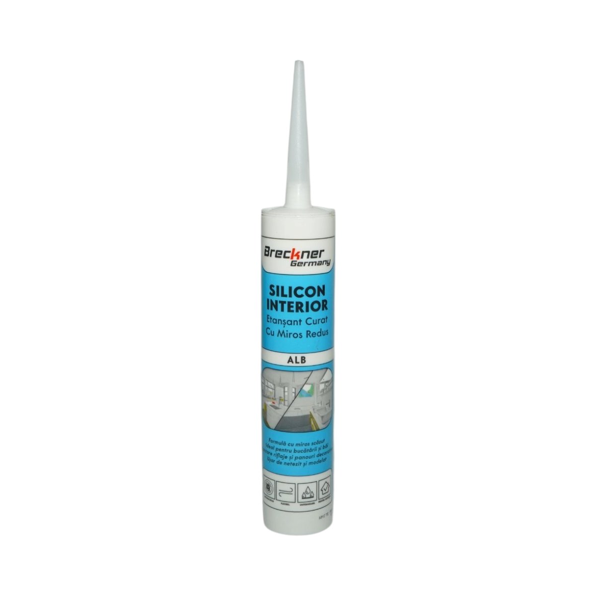 Silicon etansant neutral alb interior montare riflaje si panouri decorative 300ml Breckner Germany