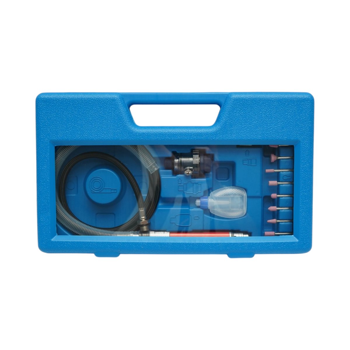 Trusa mini polizor pneumatic biax tip creion, 58000rpm, presiune 6.2 bar 17 piese Breckner Germany - imagine 8