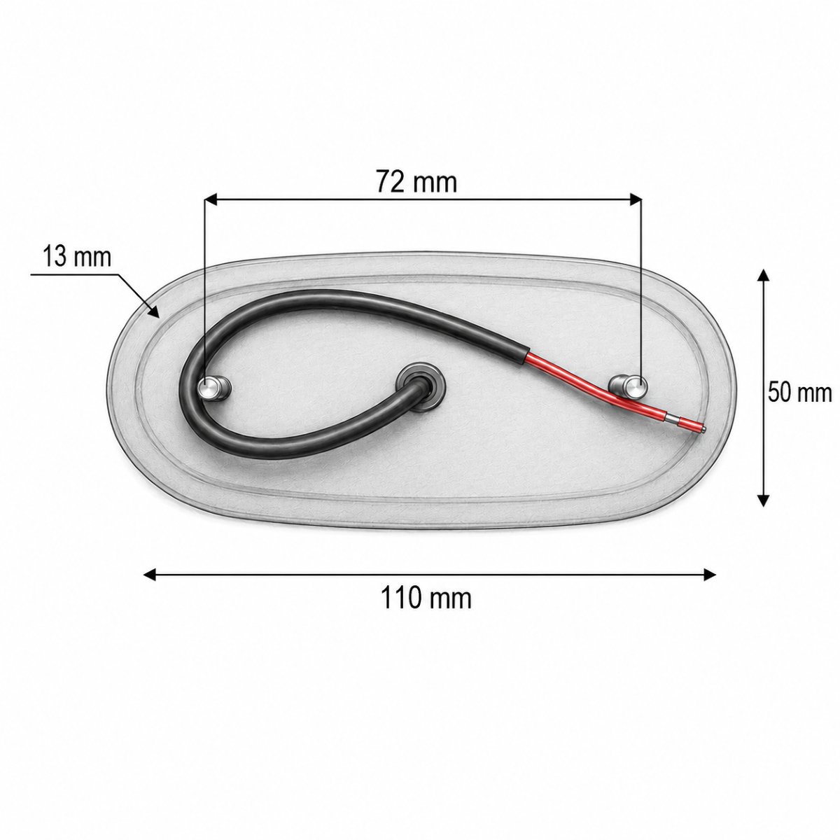 Lampa gabarit laterala ovala LED NEON 12V-24V galbena 21 LED-uri 110x50x13mm Breckner Germany - imagine 3