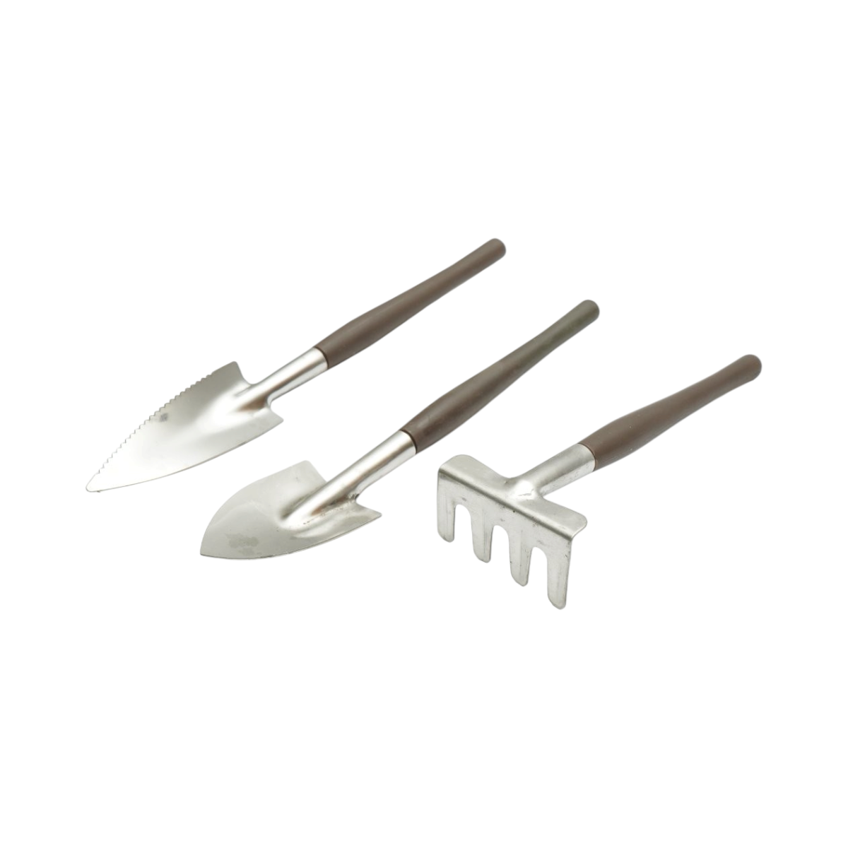 Set 3 unelte gradinarit cu lopatica, cultivator, grebla si maner metalic Breckner Germany