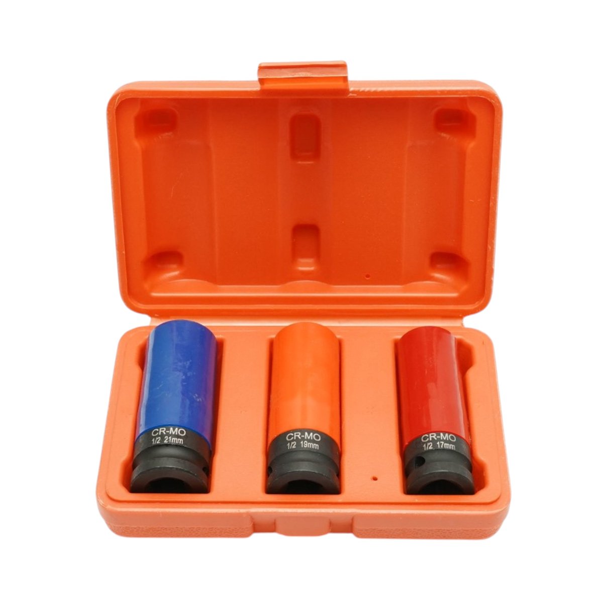 Trusa chei tubulare prezoane roti de impact cu protectie janta 17mm, 19mm, 21mm, patrat 1/2 inch Cr-Mo Breckner Germany