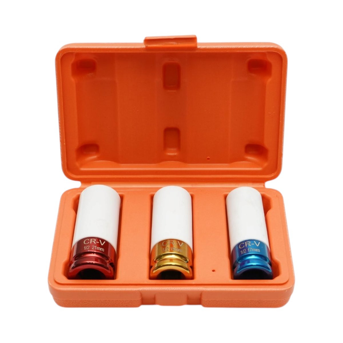 Trusa chei tubulare prezoane roti de impact cu protectie janta 17mm, 19mm, 21mm, patrat 1/2 inch Cr-V Breckner Germany