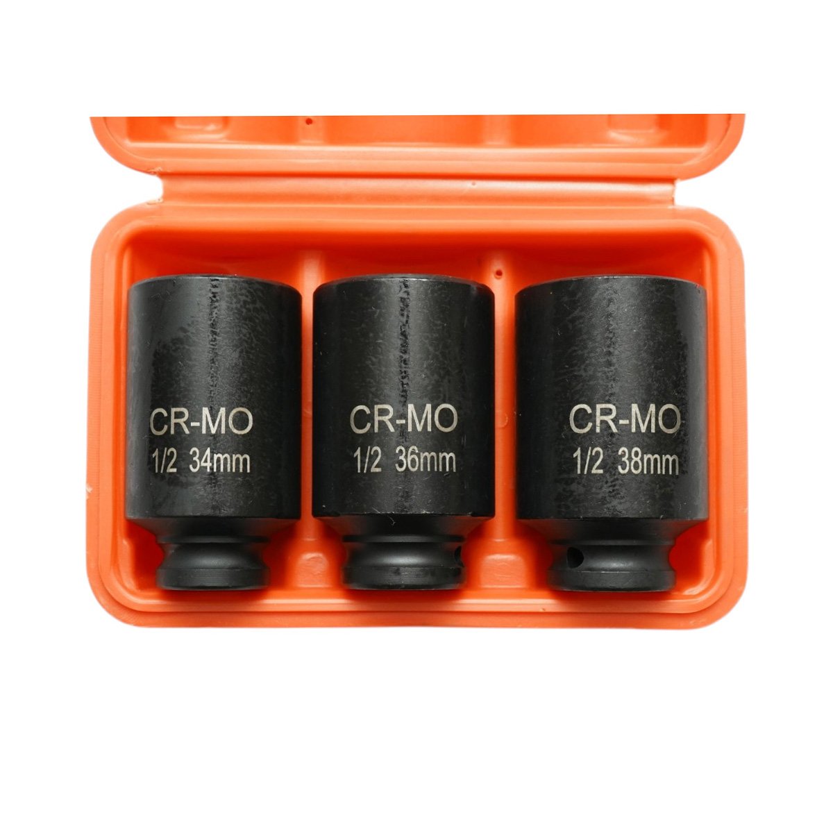 Trusa chei tubulare de impact lungi 34mm, 36mm, 38mm, patrat 1/2 inch Cr-Mo 3 piese Breckner Germany - imagine 3