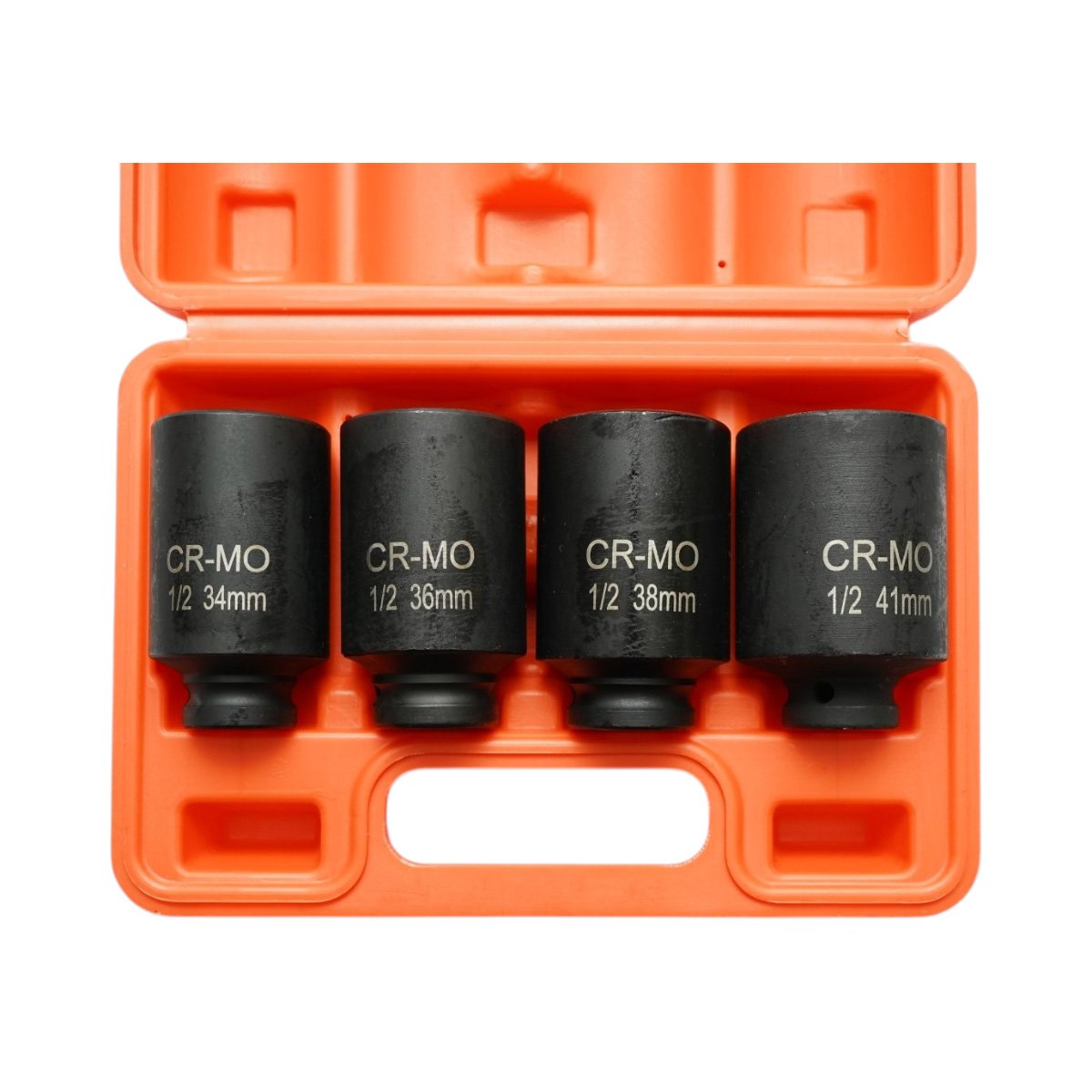 Trusa chei tubulare de impact lungi 34mm, 36mm, 38mm, 41mm, patrat 1/2 inch Cr-Mo 4 piese Breckner Germany - imagine 3