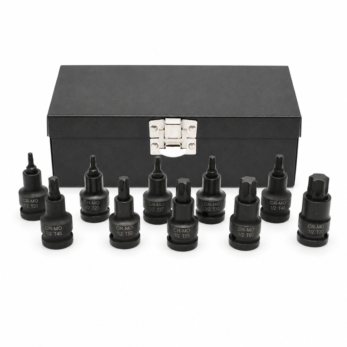 Trusa chei tubulare de impact biti torx scurte T20-T70, patrat 1/2 inch Cr-Mo 10 piese Breckner Germany