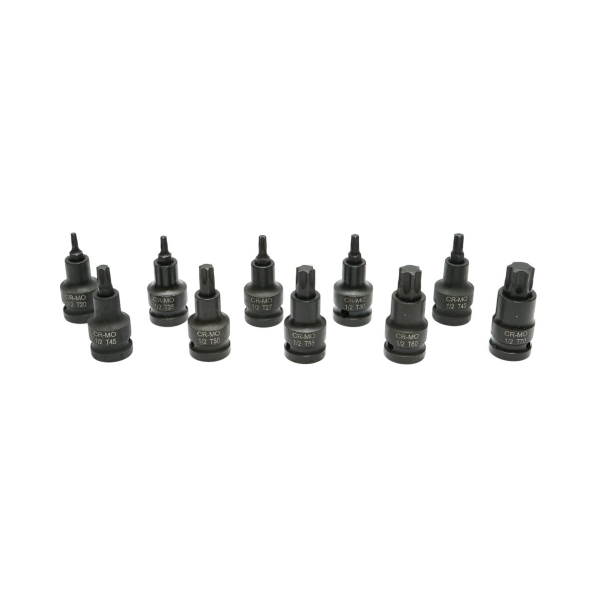 Trusa chei tubulare de impact biti torx scurte T20-T70, patrat 1/2 inch Cr-Mo 10 piese Breckner Germany - imagine 3