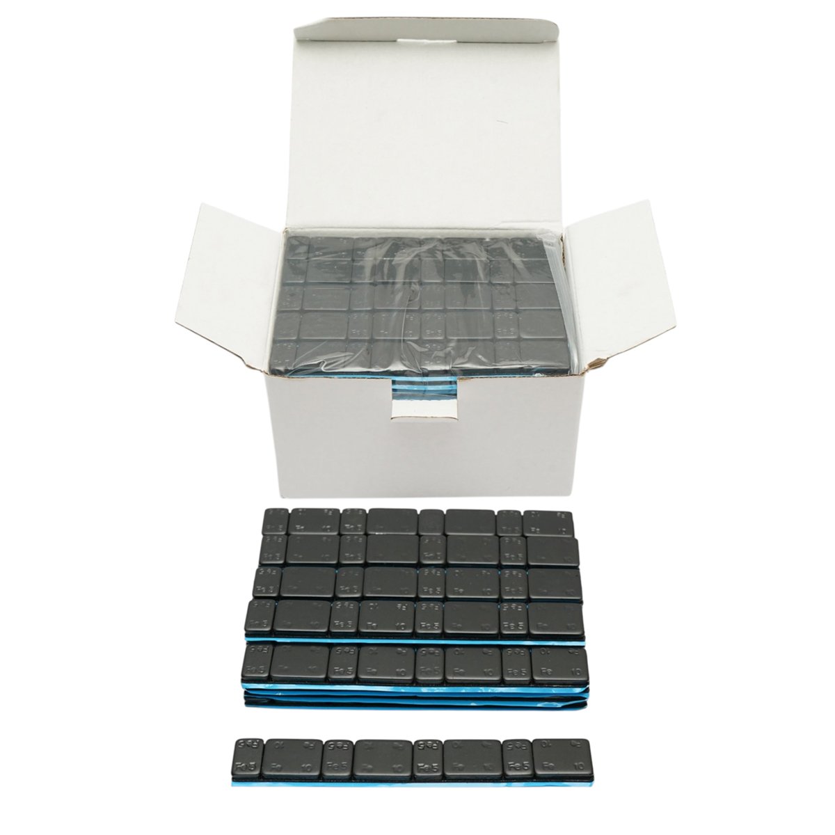 Contragreutati autoadezive negre echilibrare roti Fe 60g (5gx4 buc + 10gx4 buc) 100 benzi/cutie