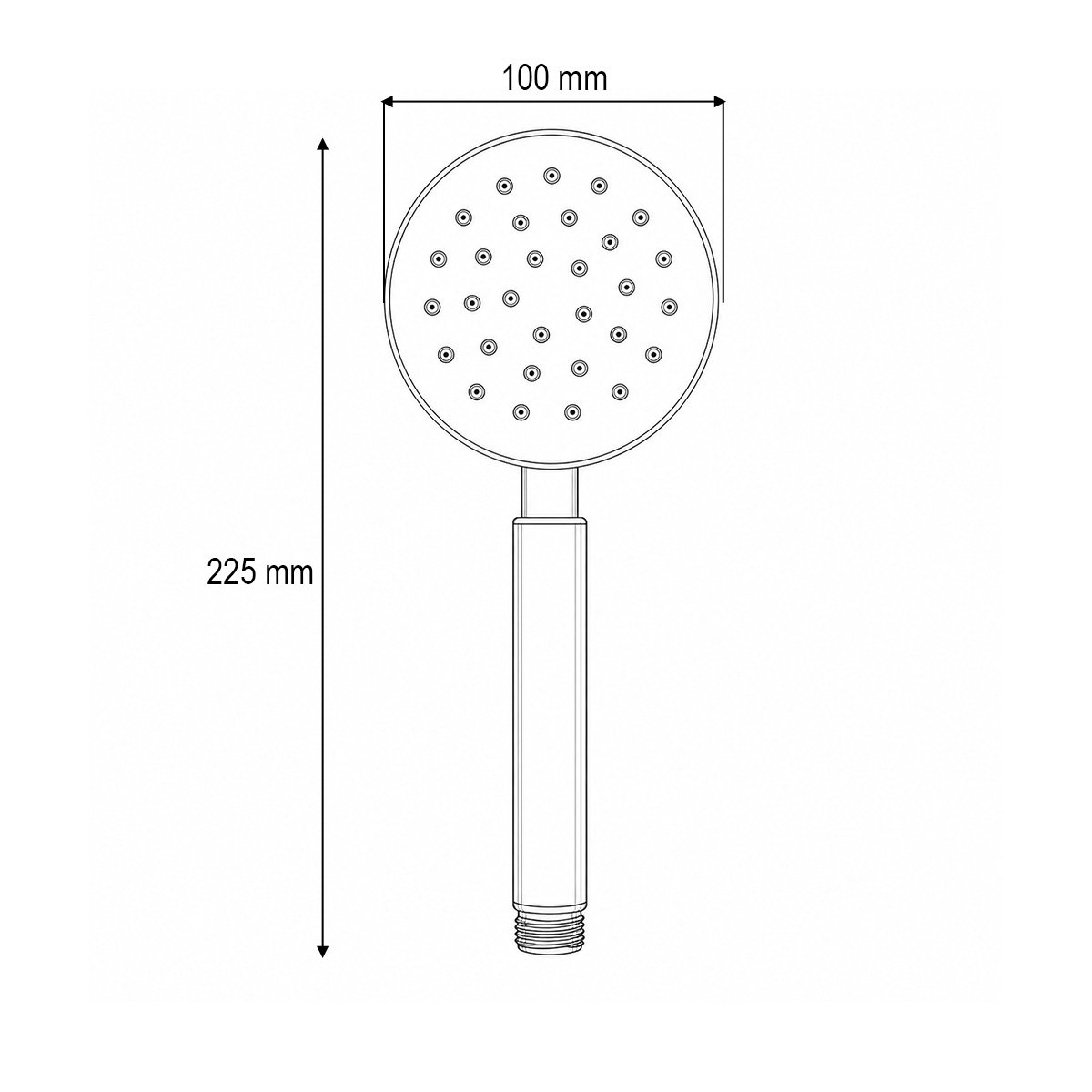 Para de dus baie rotunda, 1 functie tip ploaie, duze silicon, crom lucios, otel inoxidabil 100x225mm - imagine 4