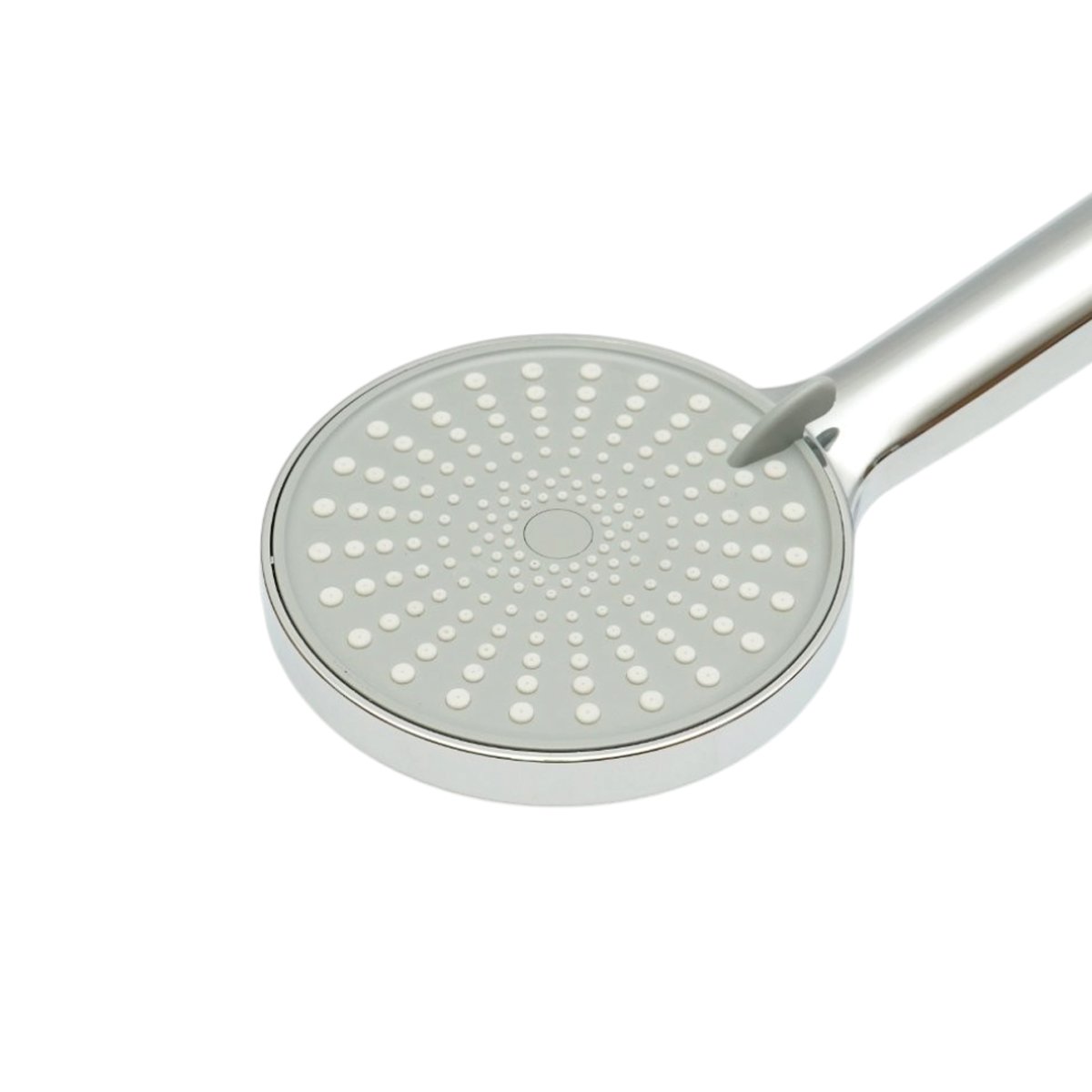 Para de dus baie rotunda, 3 functii, duze silicon, crom lucios, plastic 120x250mm - imagine 6