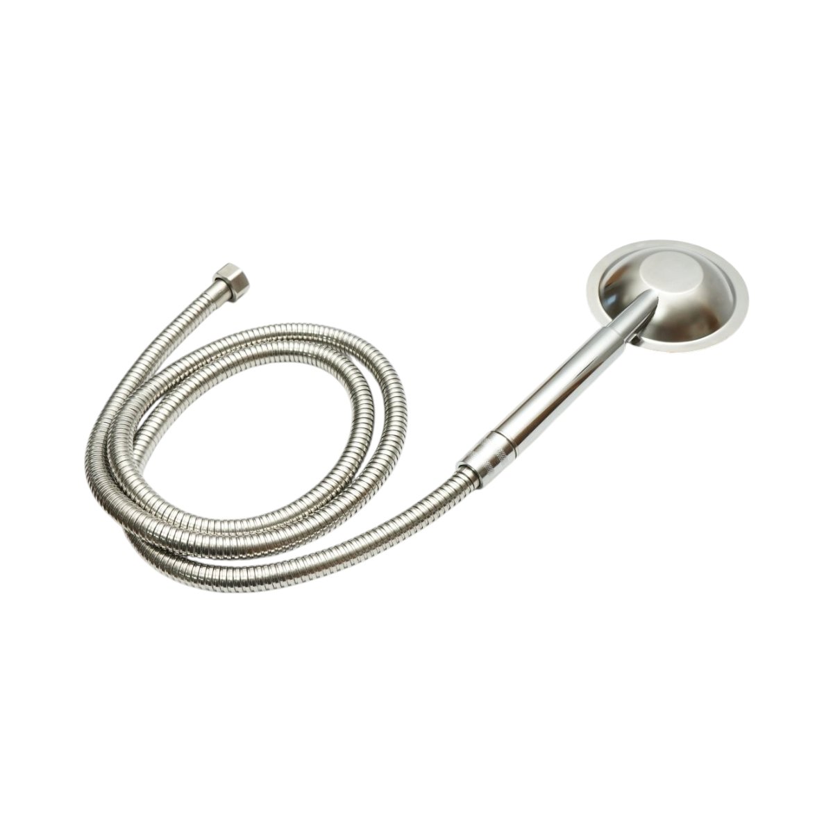 Set para dus cu furtun zincat 1.5m,  1 functie tip ploaie, duze silicon, crom lucios, otel inoxidabil 100x225mm - imagine 5